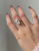Load and play video in Gallery viewer, 2.50 Carat Round Brilliant Lab Grown Diamond Engagement Ring, 14K White Gold With Side Tapered Diamonds
