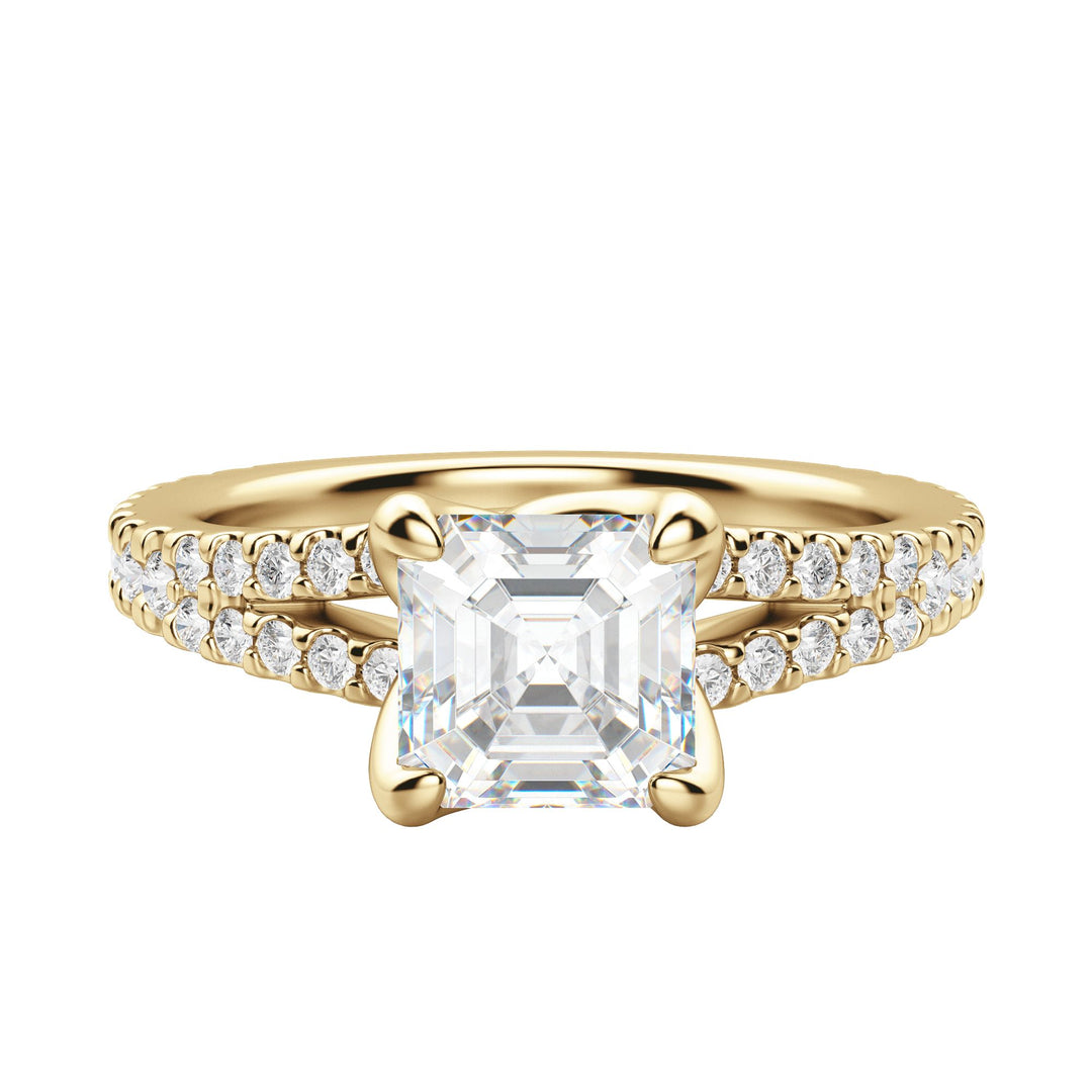 RAIA ASSCHER CUT MOISSANITE ENGAGEMENT RING