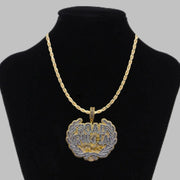 ROAD RUNNA BADGE BAGUETTE & ROUND MOISSANITE DIAMOND HIP HOP PENDANT