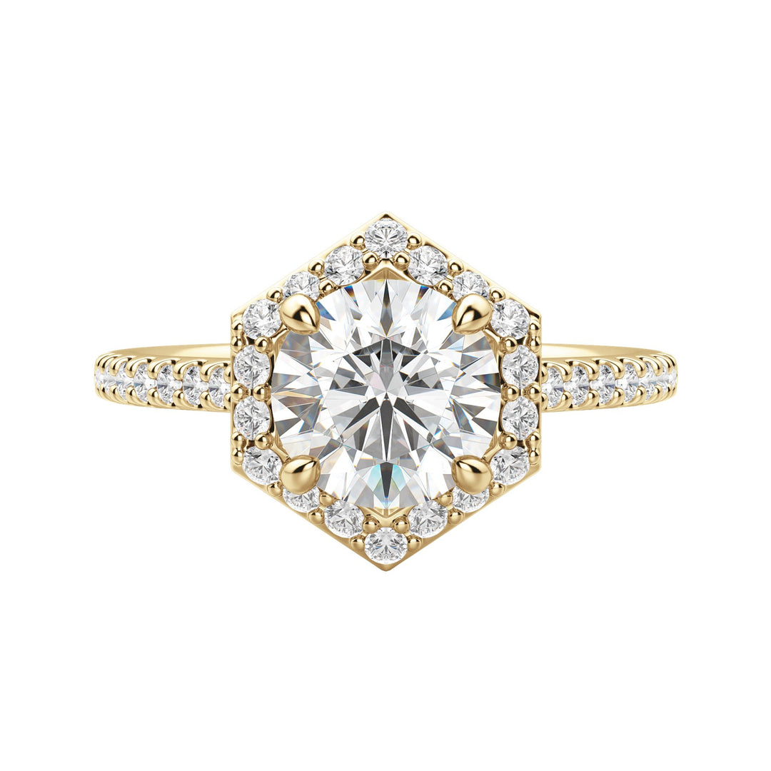 SISE KITE ROUND CUT MOISSANITE ENGAGEMENT RING