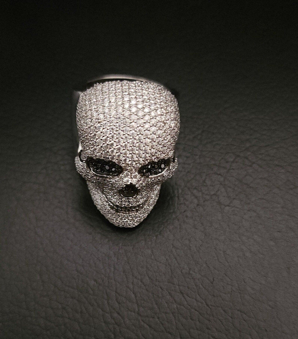 SKULL VVS MOISSANITE ICED OUT RAPPER PINKY HIP HOP RING MEN’S S925 SILVER RING