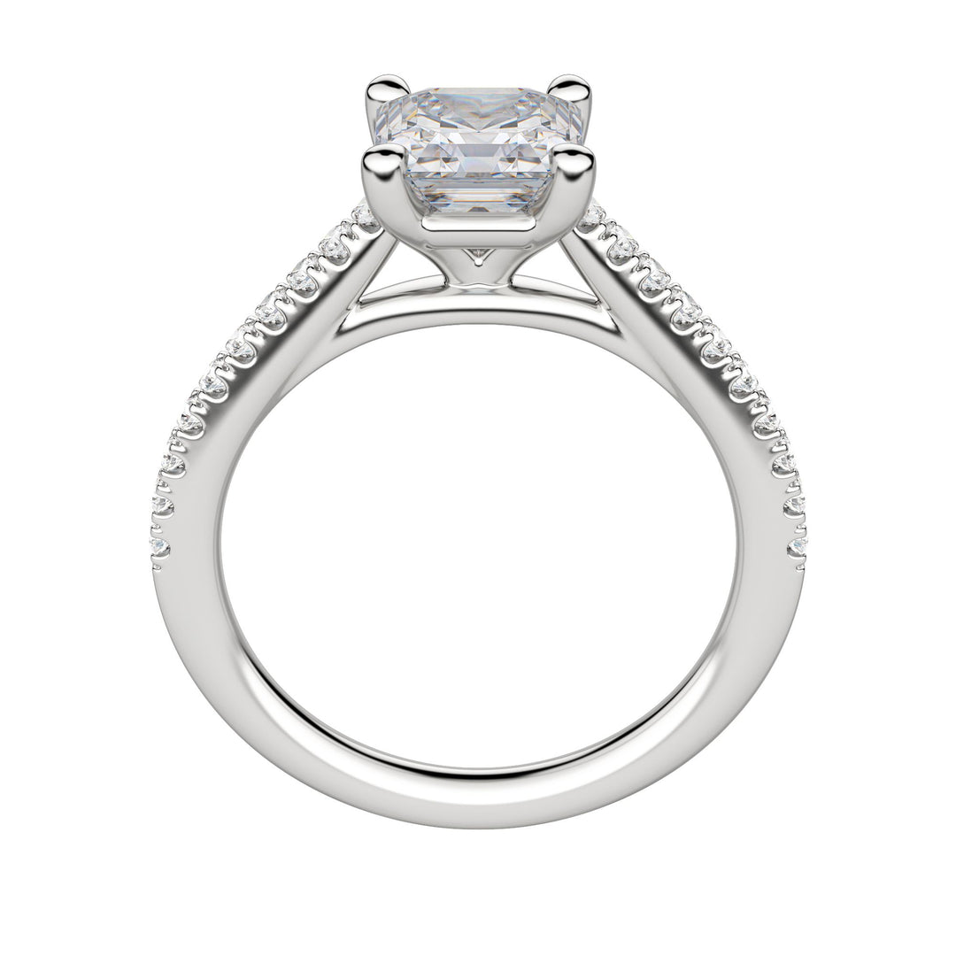 SONE ASSCHER CUT MOISSANITE ENGAGEMENT RING