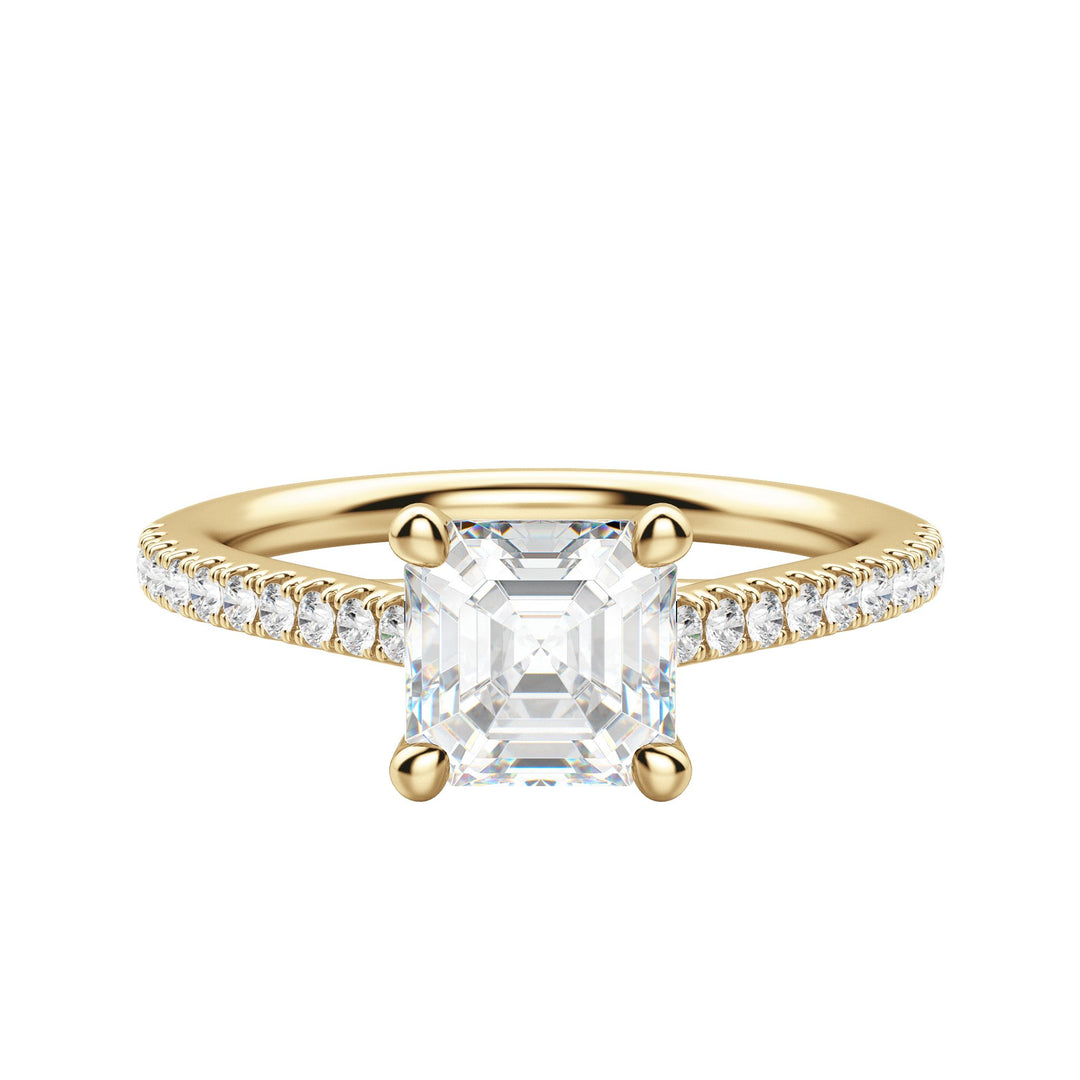 SONE ASSCHER CUT MOISSANITE ENGAGEMENT RING