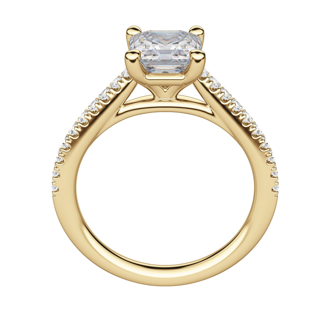 SONE ASSCHER CUT MOISSANITE ENGAGEMENT RING