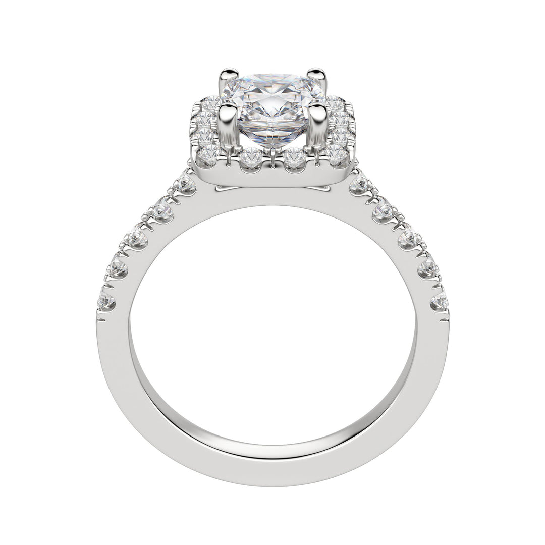 SOUL ACCENTED CUSHION CUT MOISSANITE ENGAGEMENT RING