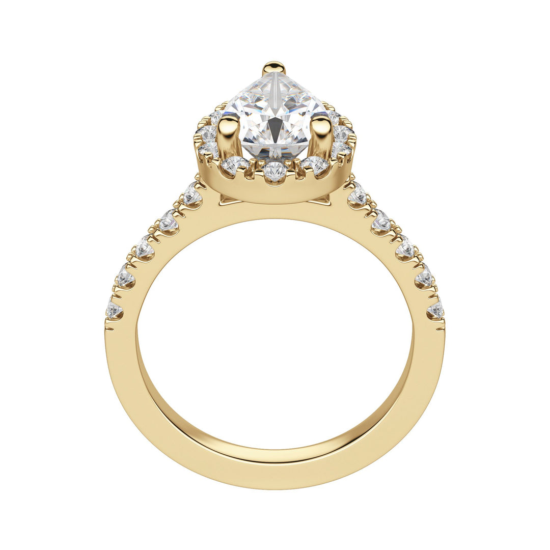 SOUL ACCENTED PEAR CUT MOISSANITE ENGAGEMENT RING