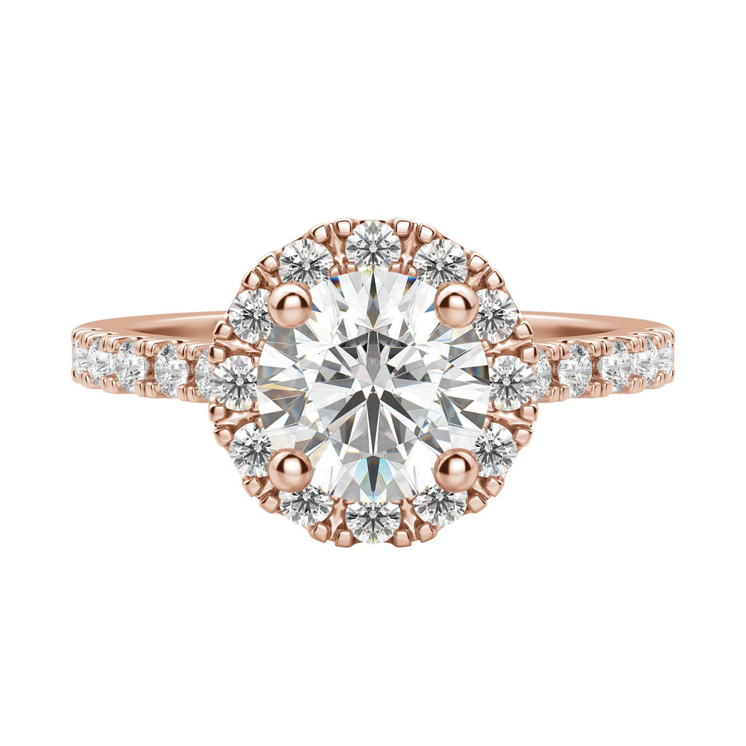 SOUL ACCENTED ROUND CUT MOISSANITE ENGAGEMENT RING