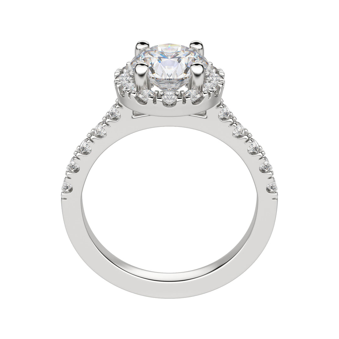 SOUL ACCENTED ROUND CUT MOISSANITE ENGAGEMENT RING