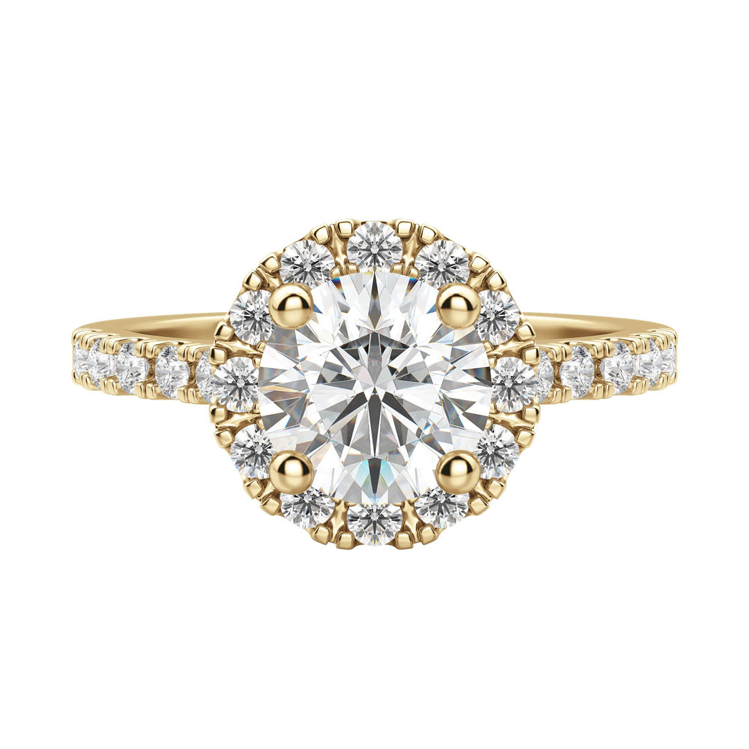 SOUL ACCENTED ROUND CUT MOISSANITE ENGAGEMENT RING