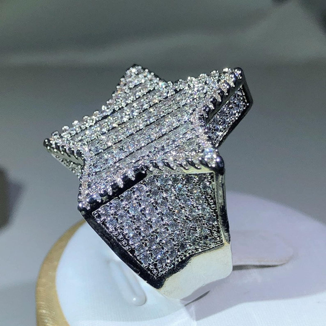 STAR SHAPED MOISSANITE DIAMOND RAPPER STYLISH HIP HOP MEN’S & WOMEN UNISEX RING