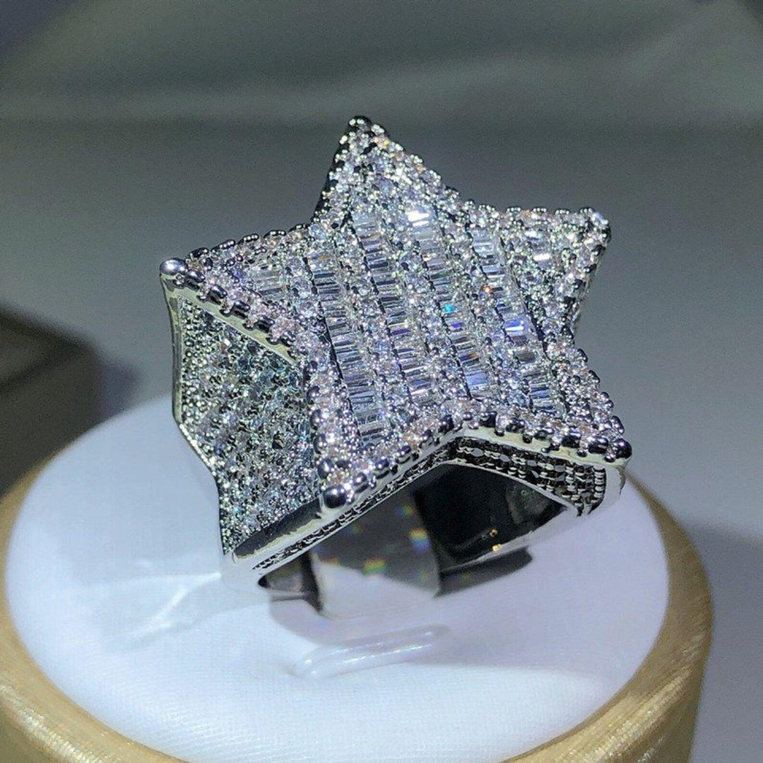 STAR SHAPED MOISSANITE DIAMOND RAPPER STYLISH HIP HOP MEN’S & WOMEN UNISEX RING