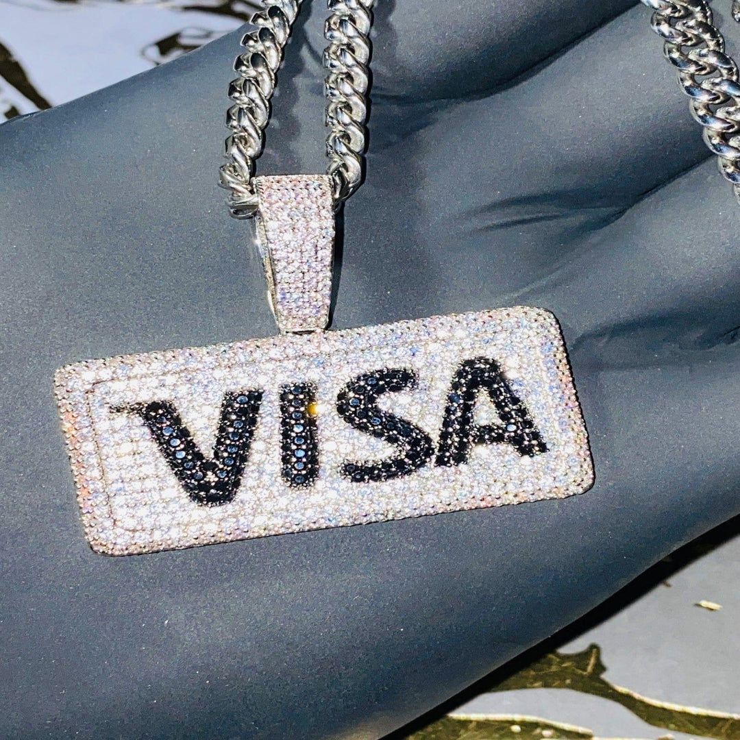 VISA DEBIT CREDIT CARD CUSTOM VVS MOISSANITE ICED OUT PENDANT