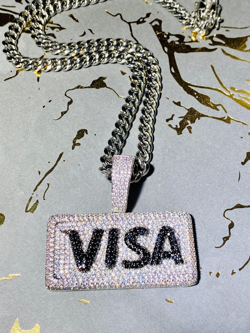 VISA DEBIT CREDIT CARD CUSTOM VVS MOISSANITE ICED OUT PENDANT