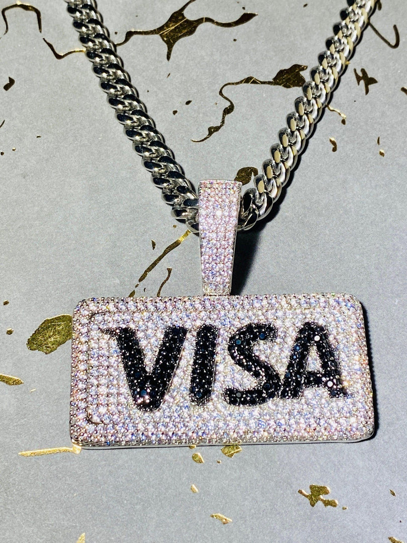 VISA DEBIT CREDIT CARD CUSTOM VVS MOISSANITE ICED OUT PENDANT