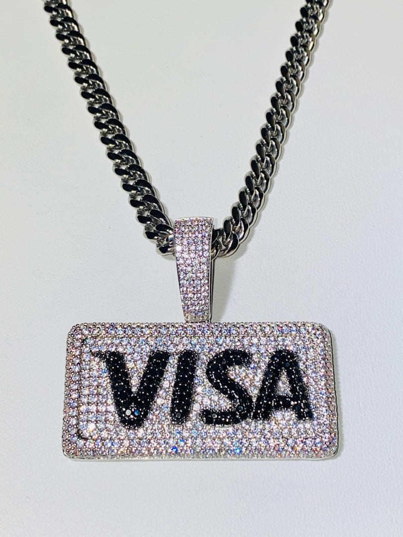 VISA DEBIT CREDIT CARD CUSTOM VVS MOISSANITE ICED OUT PENDANT